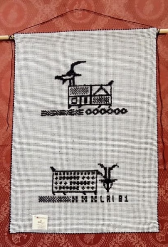 Arazzino 2 caprette, disegno "Maria Lai" 4